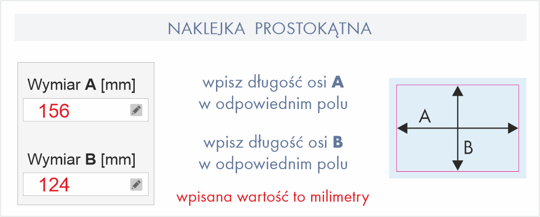 naklejka prostokątna Drukarnia DGprint.pl